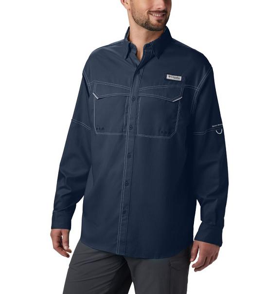 Columbia PFG Low Drag Offshore Shirts Navy For Men's NZ8641 New Zealand